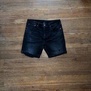 AIRFLEX Men's Black Jean Shorts (34)